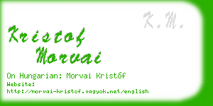 kristof morvai business card