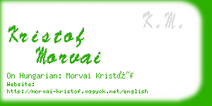 kristof morvai business card